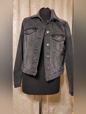 Nwt Express Black Washed Denim Jean Jacket